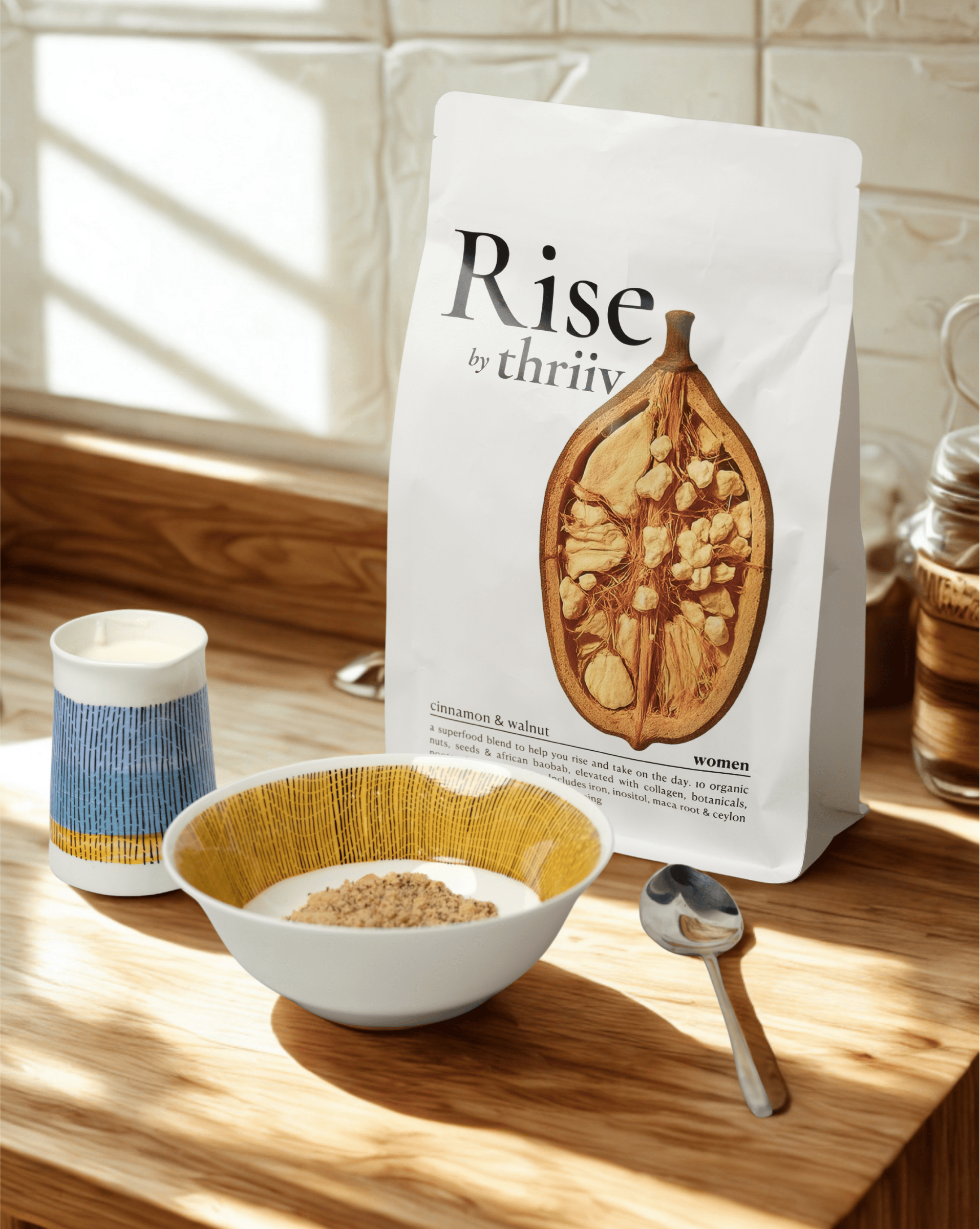 Gut-body-brain blend, high in diverse fibre and collagen